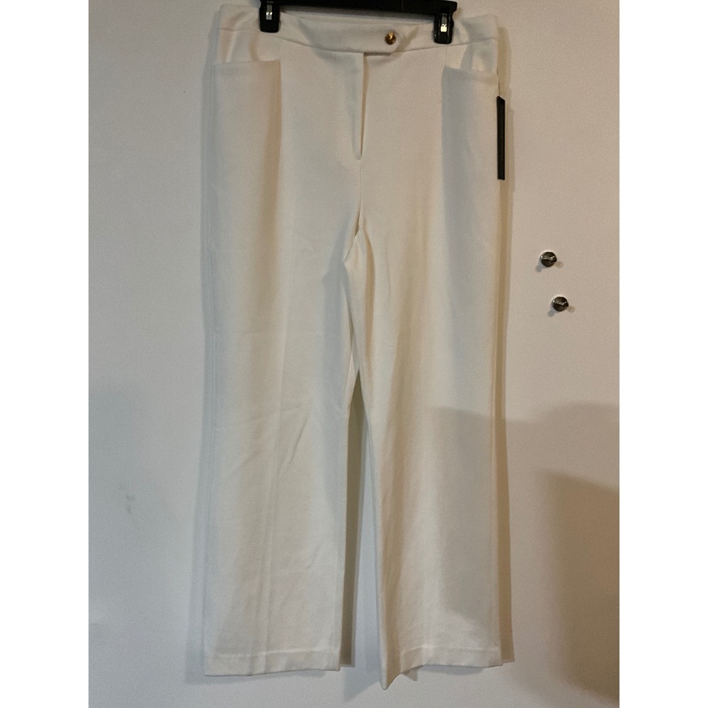 Donna Karan New York Women Cream Straight Leg Dress Pants Size 14 NWT